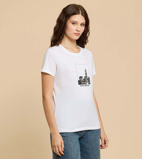 أر آند بي  - أبيض  Short Sleeve T-Shirts