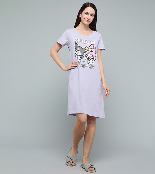 R&B  Night Dress & Gowns - Light Purple Night Dress & Gowns