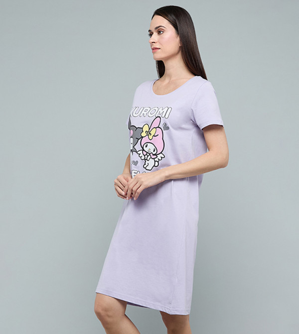R&B  Night Dress & Gowns - Light Purple Night Dress & Gowns