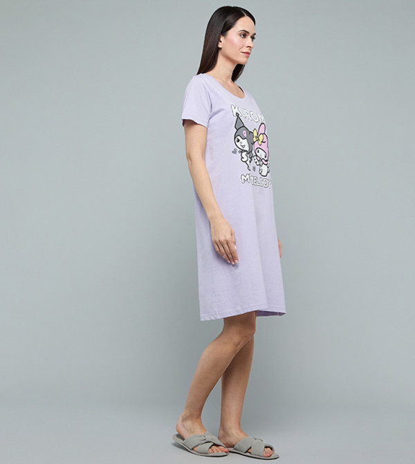 R&B  Night Dress & Gowns - Light Purple Night Dress & Gowns