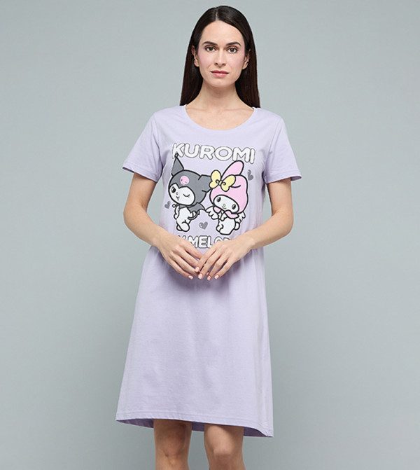 R&B  Night Dress & Gowns - Light Purple Night Dress & Gowns