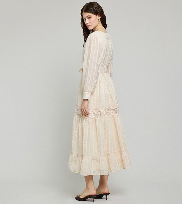 R&B  Dresses - Beige Midi Dresses