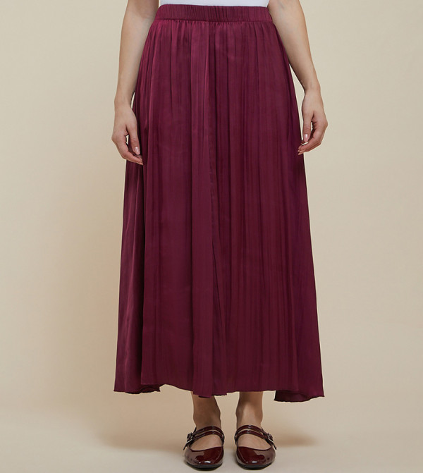 R&B  Clothing - Wine Maxi Skirts