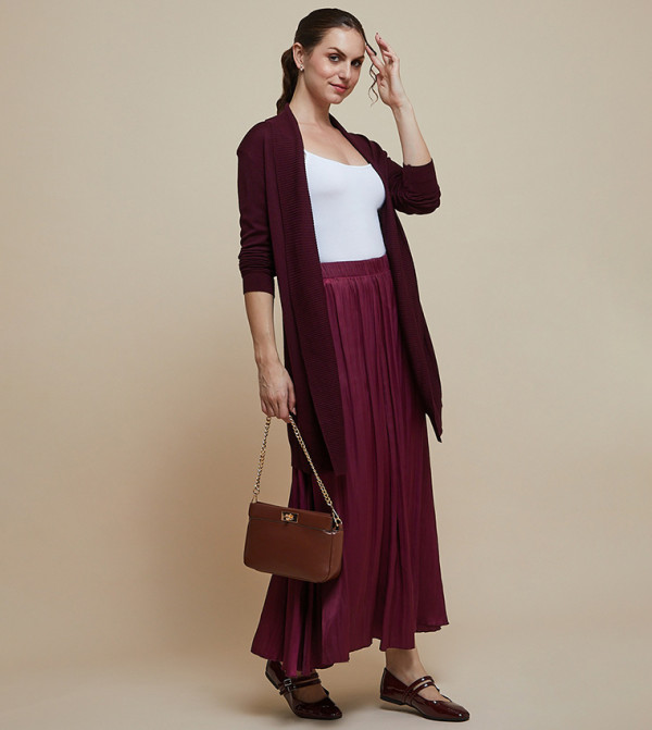 R&B  Clothing - Wine Maxi Skirts