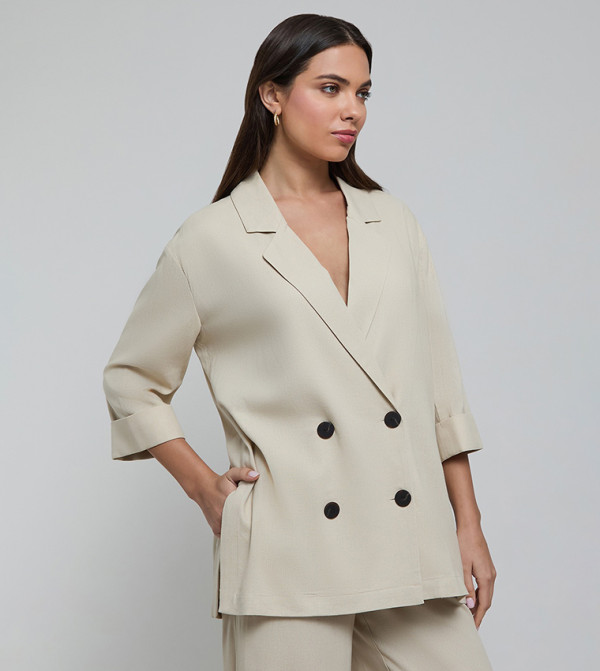 R&B  Jackets & Coats - Beige Blazers