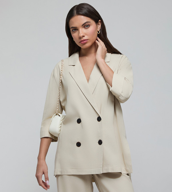 R&B  Jackets & Coats - Beige Blazers