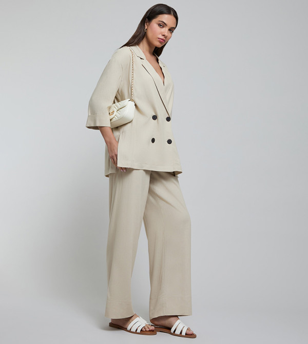 R&B  Clothing - Beige Casual Pants