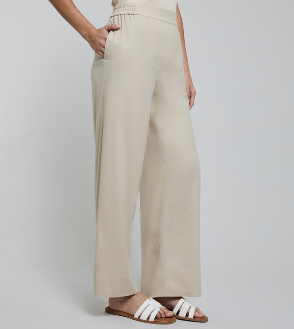 R&B  Clothing - Beige Casual Pants