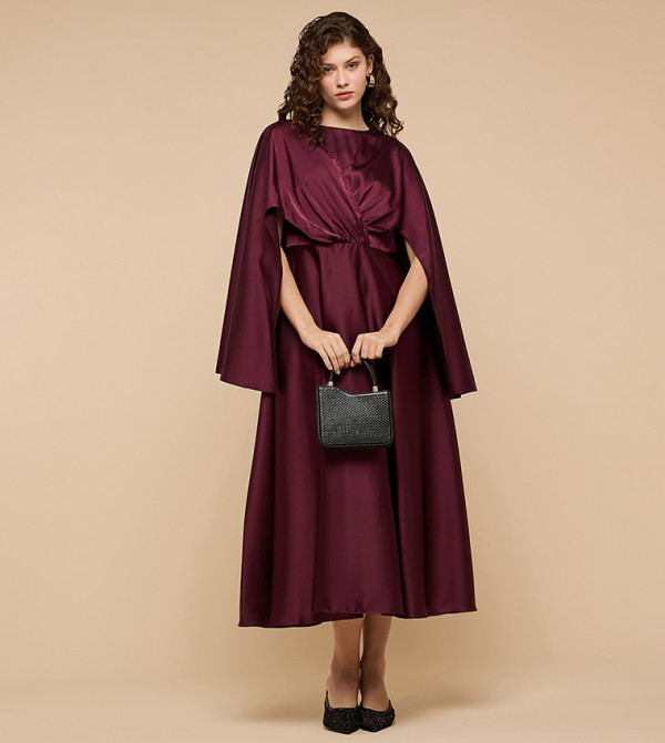 R&B  - Wine Midi Dresses