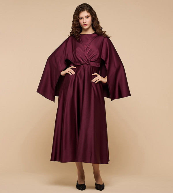 R&B  - Wine Midi Dresses