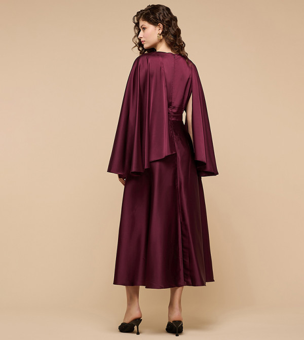 R&B  - Wine Midi Dresses