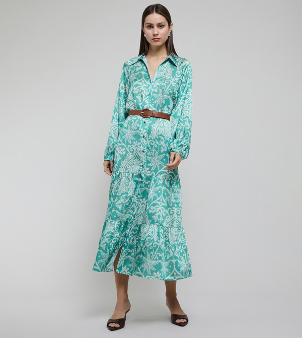 R&B  Shirt & T-Shirt Dresses - Green Shirt & T-Shirt Dresses