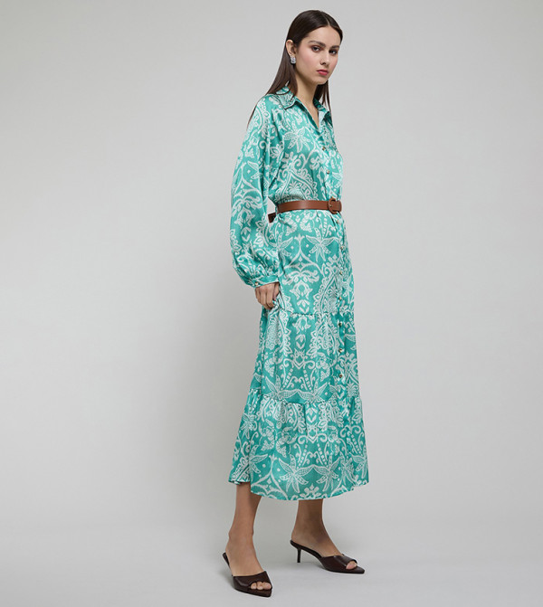 R&B  Shirt & T-Shirt Dresses - Green Shirt & T-Shirt Dresses