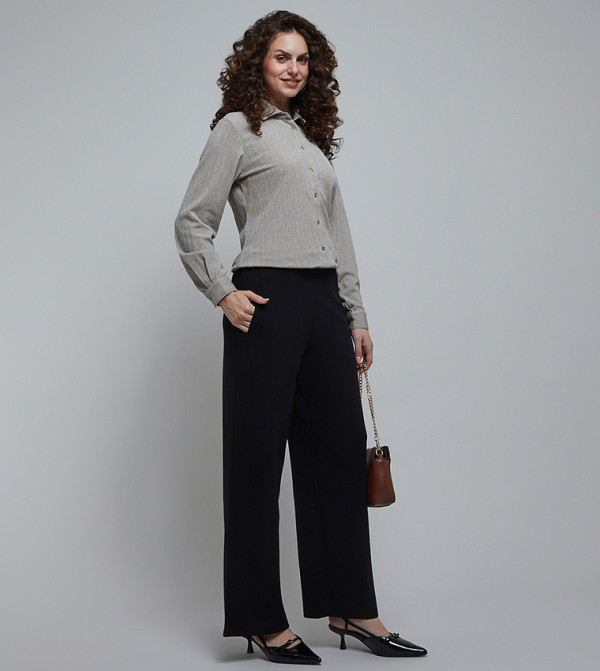 R&B  Casual Pants - Black Casual Pants