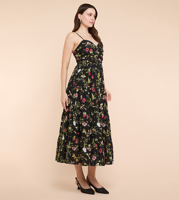 R&B  Clothing - BLACK Midi Dresses