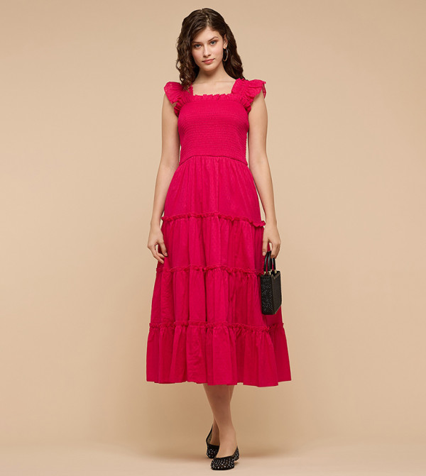 R&B Midi Dresses - Fuchsia Midi Dresses