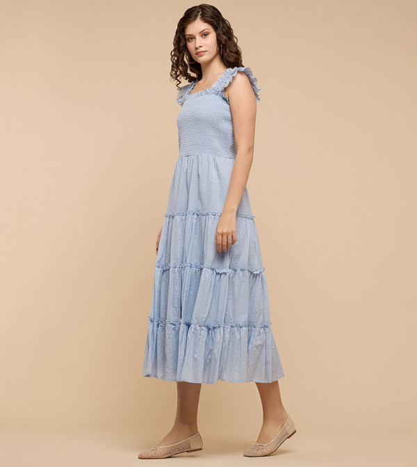 R&B  Clothing - Light Blue Midi Dresses