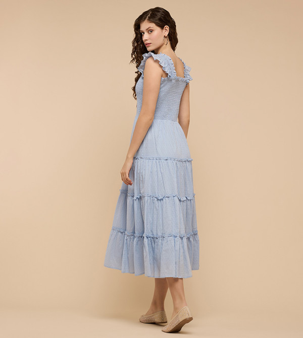 R&B  Clothing - Light Blue Midi Dresses