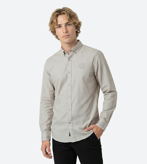 Beverly Hills Polo Club  Shirts - Light Brown Long Sleeves