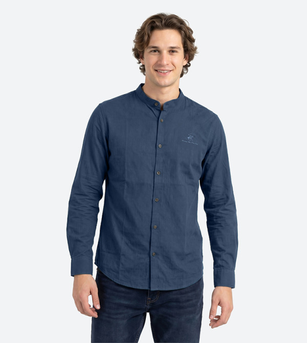 Beverly Hills Polo Club Shirts - Blue Long Sleeves