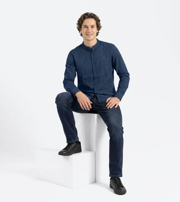 Beverly Hills Polo Club Shirts - Blue Long Sleeves