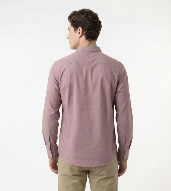 Beverly Hills Polo Club  Casual Shirts - Mauve Long Sleeves