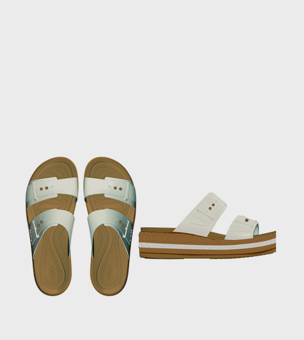 Crocs  comfy-edit - White Flat Sandals