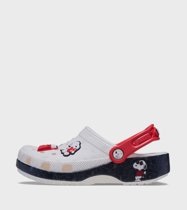 Crocs  nautical-sharks-sea-life - White clogs