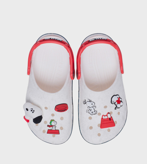 Crocs  nautical-sharks-sea-life - White clogs