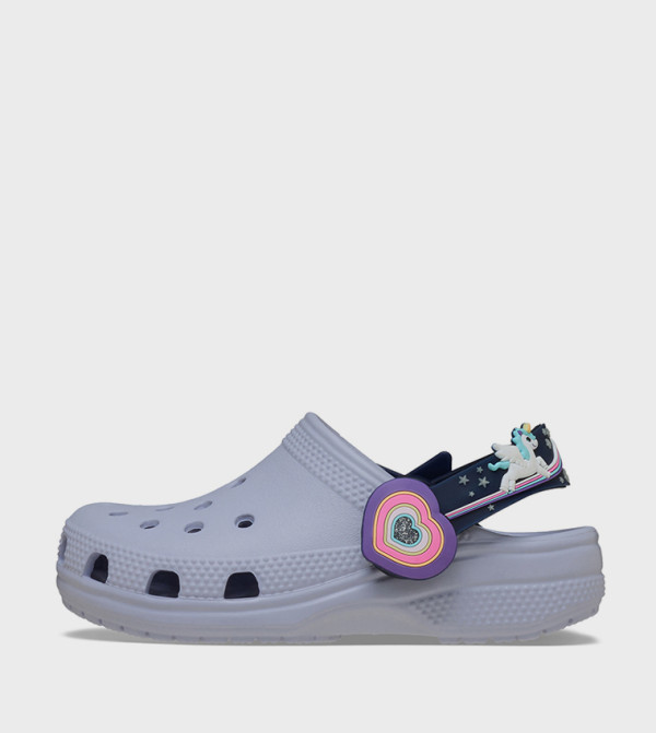 Crocs  nautical-sharks-sea-life - Purple clogs