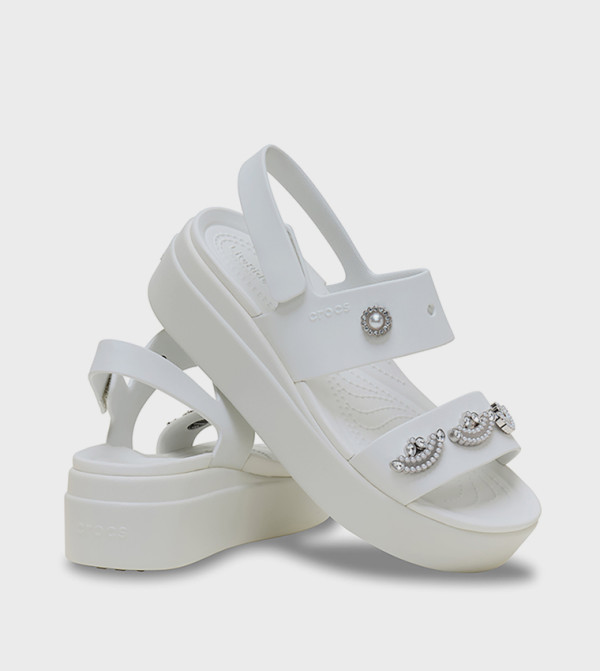 كروكس كروكس - أبيض أحذية كعب سميك