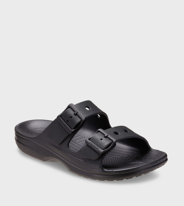كروكس  summer-workwear-w - أسود الصنادل المسطحة