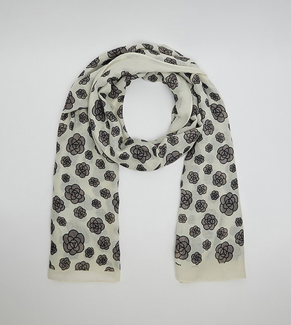 R&B  Scarves - Ivory Woven Scarves
