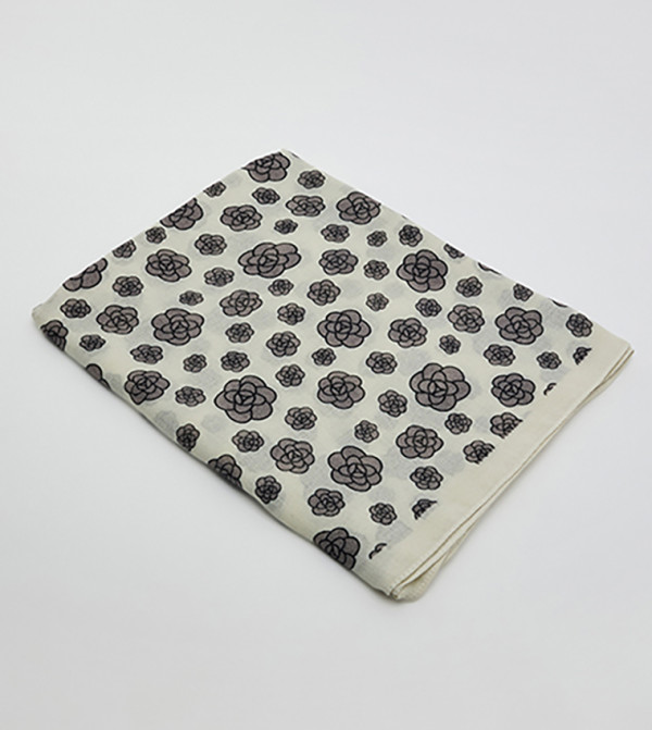 R&B  Scarves - Ivory Woven Scarves
