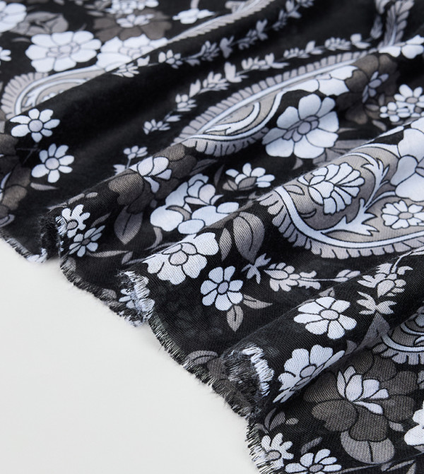 R&B  Woven Scarves - BLACK Woven Scarves