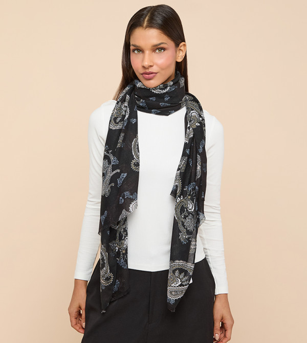 أر آند بي  أوشحة منسوجة  - أسود Woven Scarves