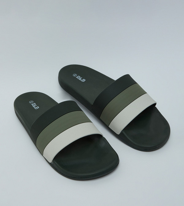 R&B  Slides - Olive Slides