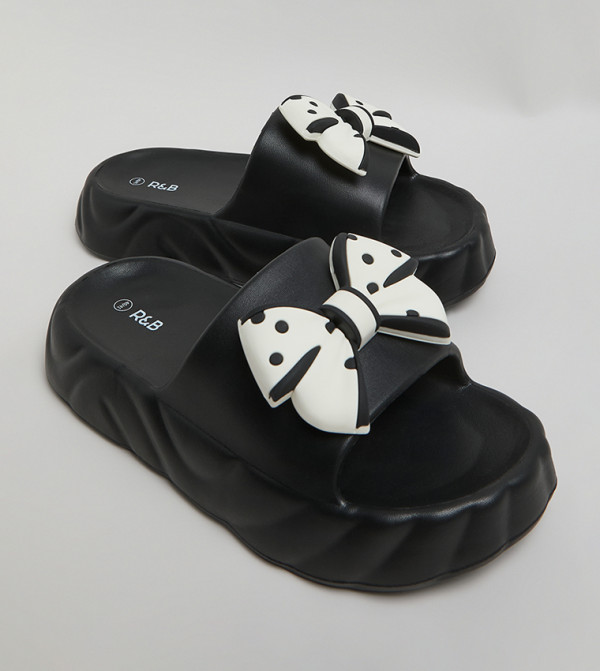 R&B  Flip flops and Slides - BLACK Slides