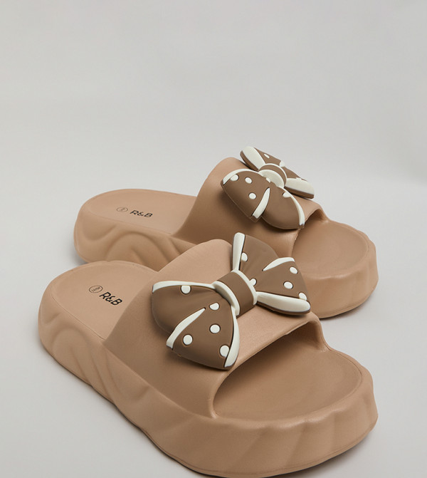 R&B  Flip flops and Slides - Brown Slides