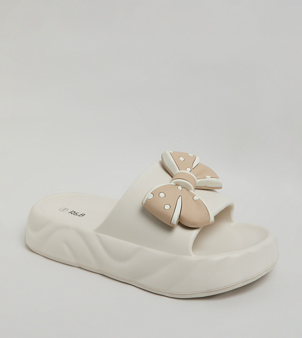 R&B  Flip flops and Slides - Beige Slides