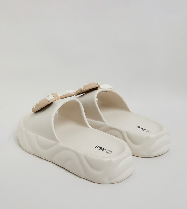 R&B  Flip flops and Slides - Beige Slides