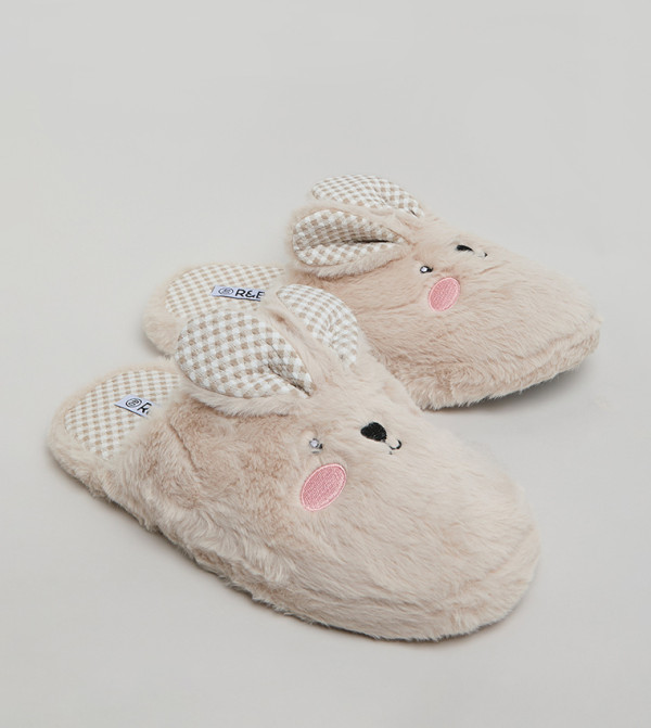 أر آند بي  micro-checks - بيج Bedroom Slippers