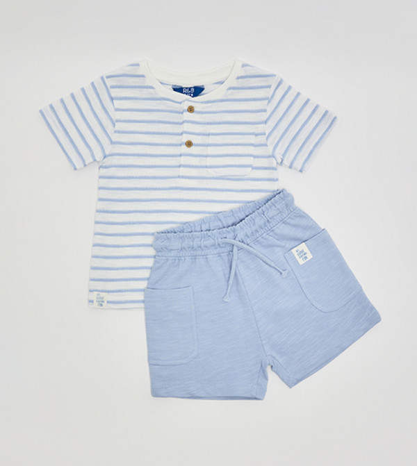 R&B  Top & Shorts - Light Blue Top & Shorts