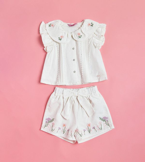 أر آند بي  girls-craft-pretty-summer - عاجي  توب و شورت