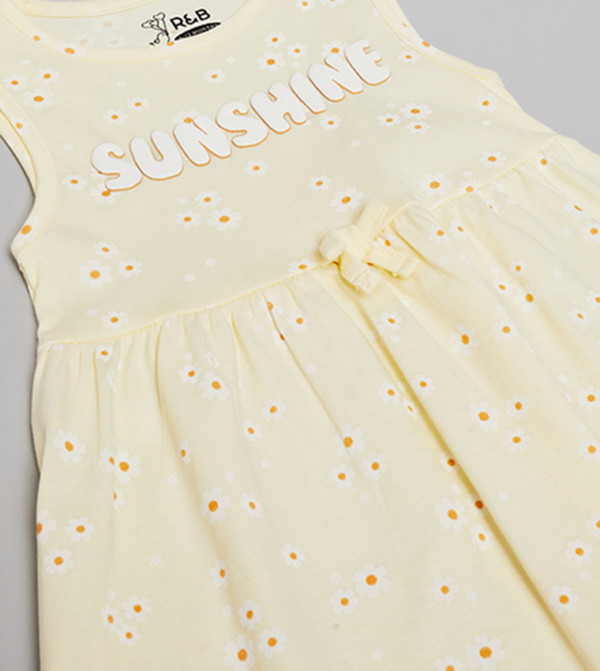 R&B  Casual Dress - Yellow T-shirts & Bottoms