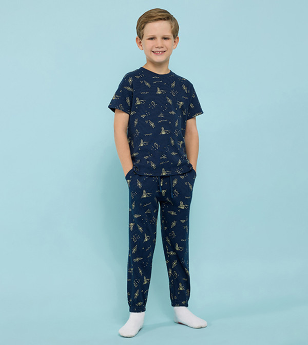 R&B Nightwear - NAVY BLUE Top & Pyjama Sets