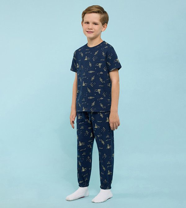 R&B Nightwear - NAVY BLUE Top & Pyjama Sets