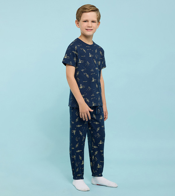 R&B Nightwear - NAVY BLUE Top & Pyjama Sets