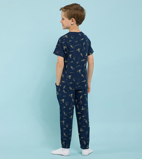 R&B Nightwear - NAVY BLUE Top & Pyjama Sets