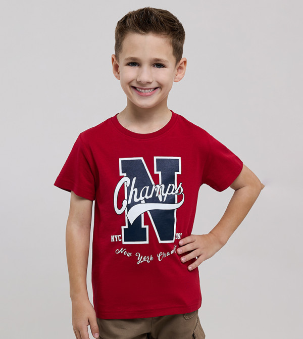 أر آند بي  varsity-graphics - أحمر T-shirts